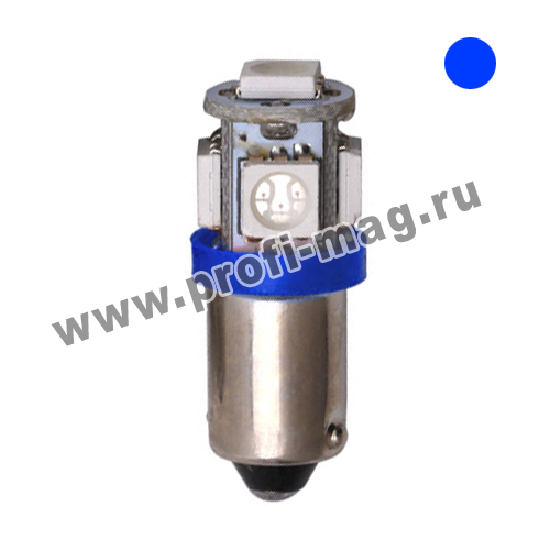 картинка Лампа газовая 5 SMD 1-конт. Малый цоколь 12v (синий)