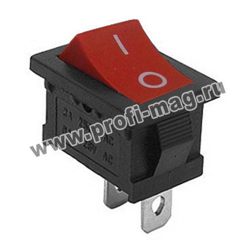 картинка Выключатель клавишный квадратный ON-OFF Mini без подсветки "Red" (2-х контактный)