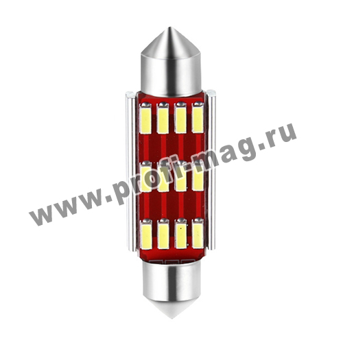 картинка Лампа газовая 12 SMD 41мм салонная 12v-24v (белый)